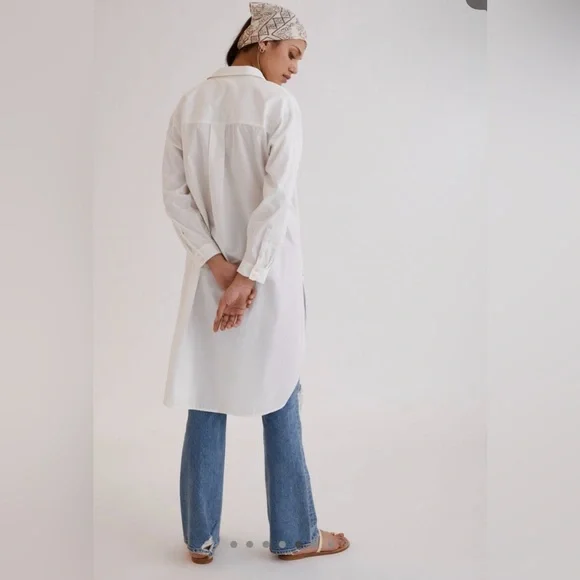 Anthropologie Maeve Maxi Tunic Buttondown Top White NEW $120 SOLD OUT - Picture 3 of 10